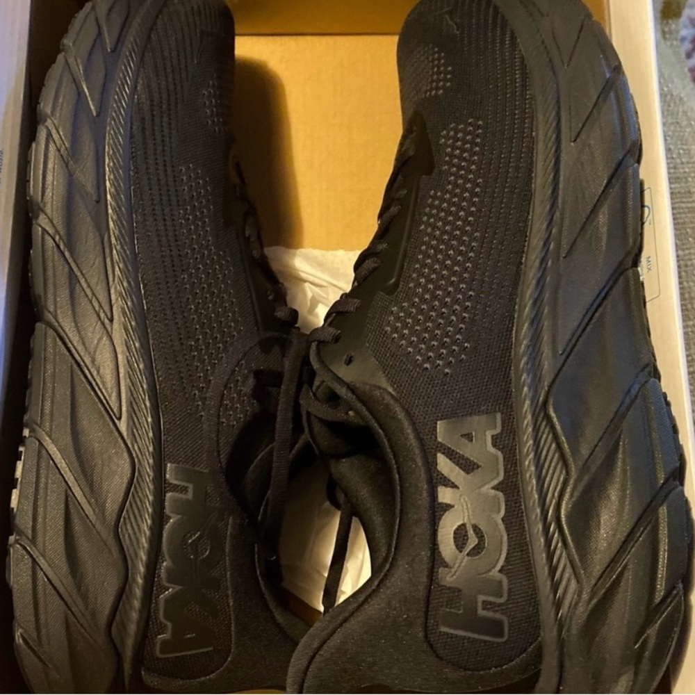 Hoka Black Athletic Shoes with Cushioned Sole